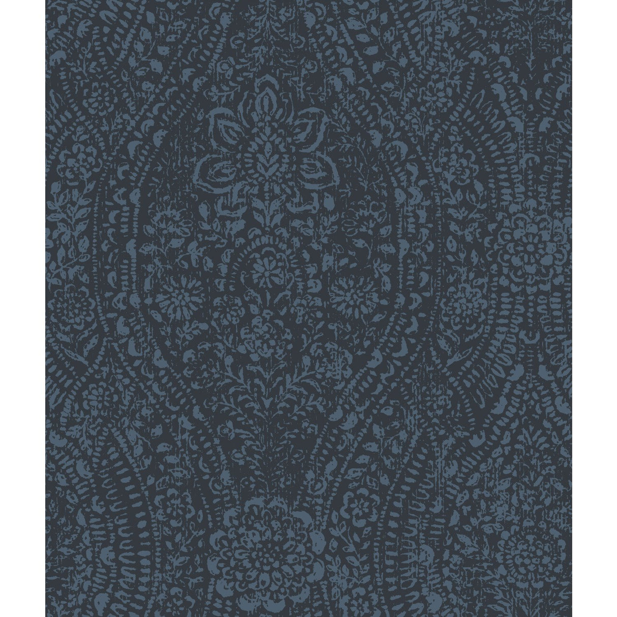 Ornate Ogee Blue Peel & Stick Wallpaper with Global Glam Ogee Pattern - York RMK11569WP