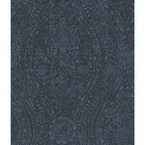Ornate Ogee Blue Peel & Stick Wallpaper with Global Glam Ogee Pattern - York RMK11569WP