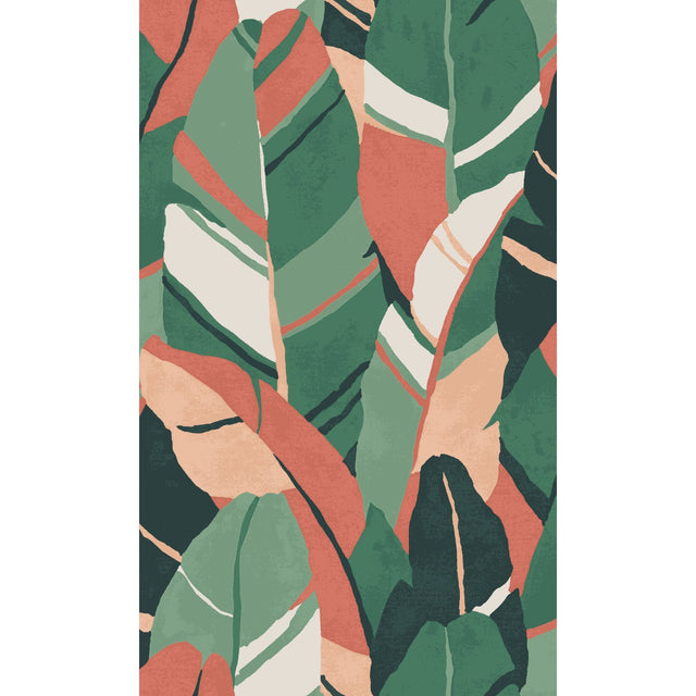 Hearts Of Palm Green Peel & Stick Wallpaper with Modern Botanical Leaves - York RMK11572RL