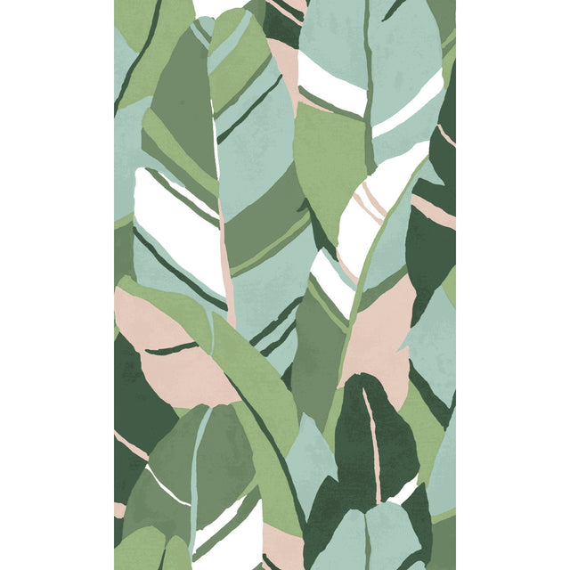 Hearts Of Palm Green Peel & Stick Wallpaper with Botanical Leaves Motif, Modern Style - York RMK11574RL