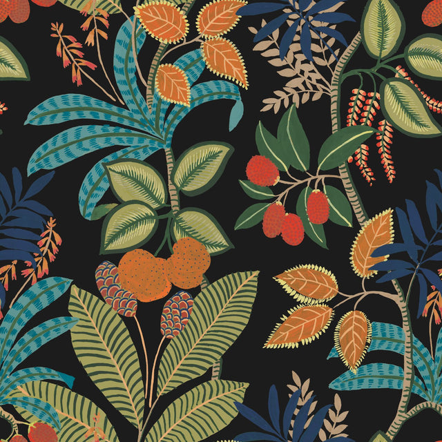 Funky Jungle Green Peel & Stick Wallpaper with Tropical Botanical Novelty Pattern - York RMK11576RL