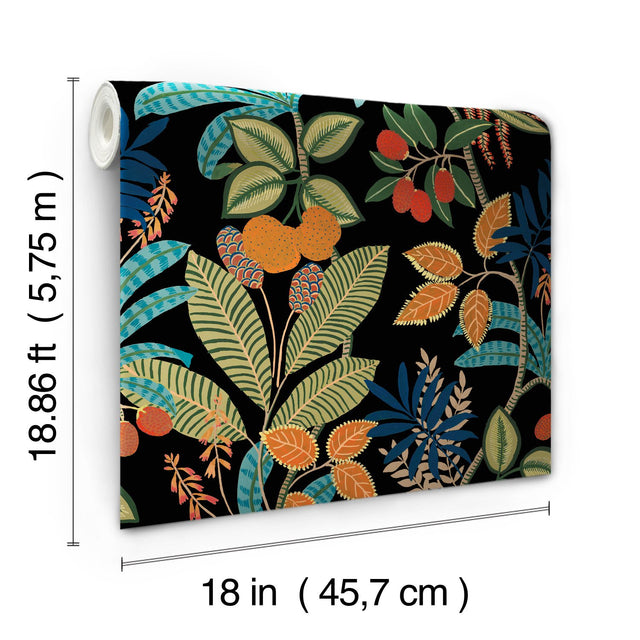 Funky Jungle Green Peel & Stick Wallpaper with Tropical Botanical Novelty Pattern - York RMK11576RL