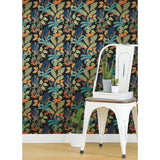 Funky Jungle Green Peel & Stick Wallpaper with Tropical Botanical Novelty Pattern - York RMK11576RL
