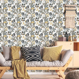 Funky Jungle Yellow Peel & Stick Wallpaper with Tropical Botanical Novelty Pattern - York RMK11578RL