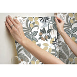 Funky Jungle Yellow Peel & Stick Wallpaper with Tropical Botanical Novelty Pattern - York RMK11578RL