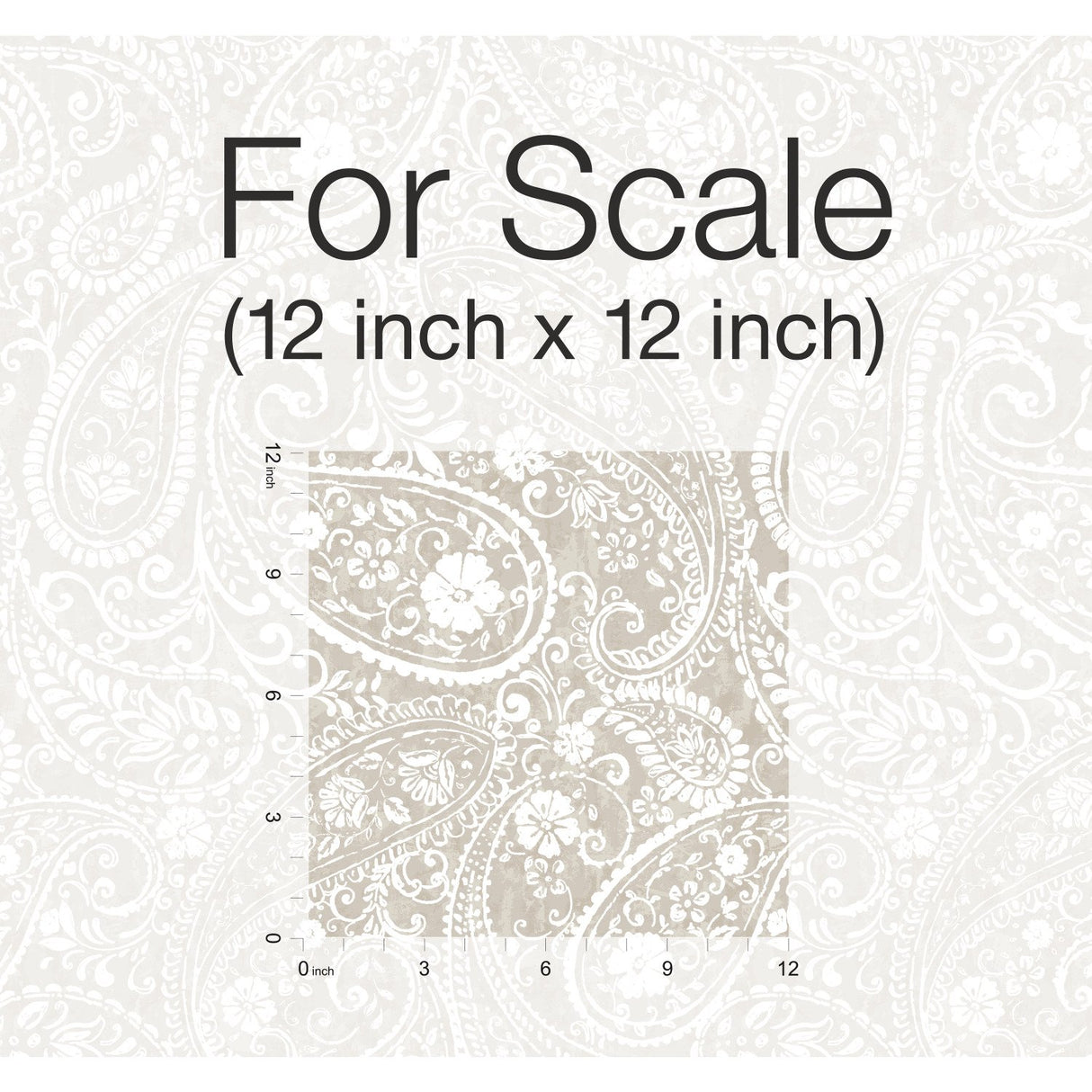 Paisley Prince Beige Peel & Stick Wallpaper with Modern Global Paisley Pattern - RoomMates RMK11580RL