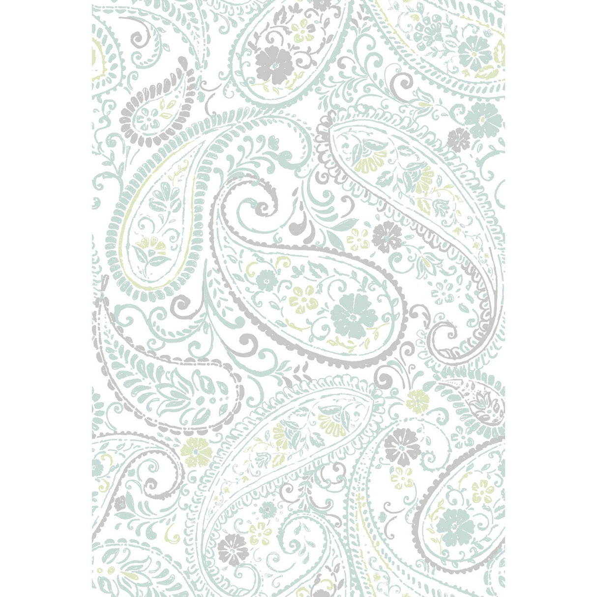 Paisley Prince Grey Peel & Stick Wallpaper with Modern Global Paisley Pattern - York RMK11583RL