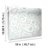 Paisley Prince Grey Peel & Stick Wallpaper with Modern Global Paisley Pattern - York RMK11583RL