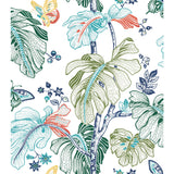 Boho Palm Orange Peel & Stick Wallpaper with Botanical Leaves - RoomMates RMK11587RL
