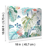 Boho Palm Orange Peel & Stick Wallpaper with Botanical Leaves - RoomMates RMK11587RL