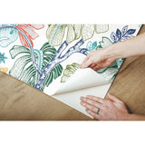 Boho Palm Orange Peel & Stick Wallpaper with Botanical Leaves - RoomMates RMK11587RL