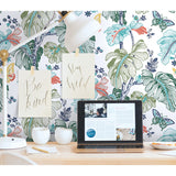 Boho Palm Orange Peel & Stick Wallpaper with Botanical Leaves - RoomMates RMK11587RL