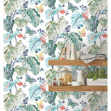 Boho Palm Orange Peel & Stick Wallpaper with Botanical Leaves - RoomMates RMK11587RL