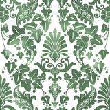 Vine Damask Green Peel & Stick Wallpaper with Botanical Traditional Motif - York RMK11596RL