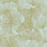 Ginkgo Leaves Green Peel & Stick Wallpaper with Metallic Accents - York RMK11602WP