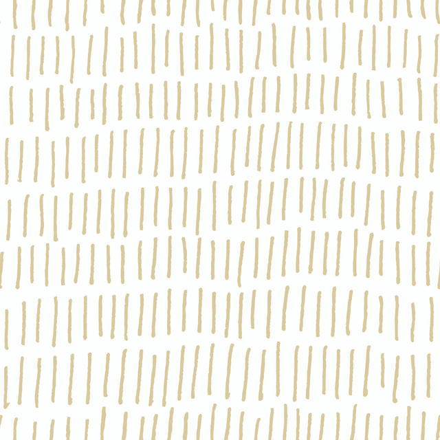 Tick Marks Gold Peel & Stick Wallpaper with Metallic Whimsical Novelty Pattern - York RMK11612WP