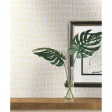 Tick Marks Gold Peel & Stick Wallpaper with Metallic Whimsical Novelty Pattern - York RMK11612WP