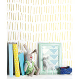 Tick Marks Gold Peel & Stick Wallpaper with Metallic Whimsical Novelty Pattern - York RMK11612WP