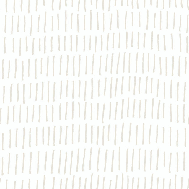 Tick Marks Beige Peel & Stick Wallpaper with Hand-Drawn Global Novelty Motif - York RMK11613WP