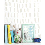 Tick Marks Beige Peel & Stick Wallpaper with Hand-Drawn Global Novelty Motif - York RMK11613WP