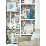 Old World Trees Grey Peel & Stick Wallpaper with Vintage Botanical Trees Pattern - York RMK11614WP