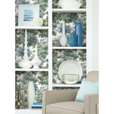 Old World Trees Green Peel & Stick Wallpaper with Vintage Botanical Trees Pattern - York RMK11615WP