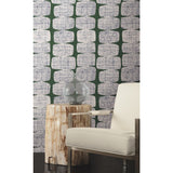 Mid-Century Beads Green Peel & Stick Wallpaper with Geometric Abstract Motif - York RMK11619RL