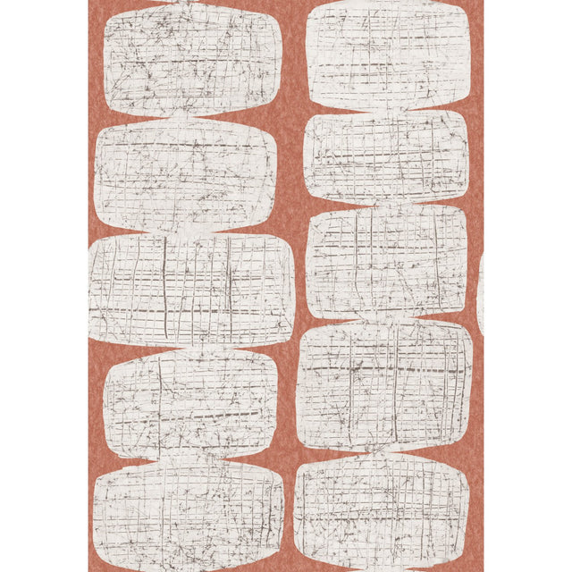 Mid-Century Beads Orange Peel & Stick Wallpaper with Geometric Abstract Pattern - York RMK11620RL