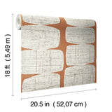 Mid-Century Beads Orange Peel & Stick Wallpaper with Geometric Abstract Pattern - York RMK11620RL