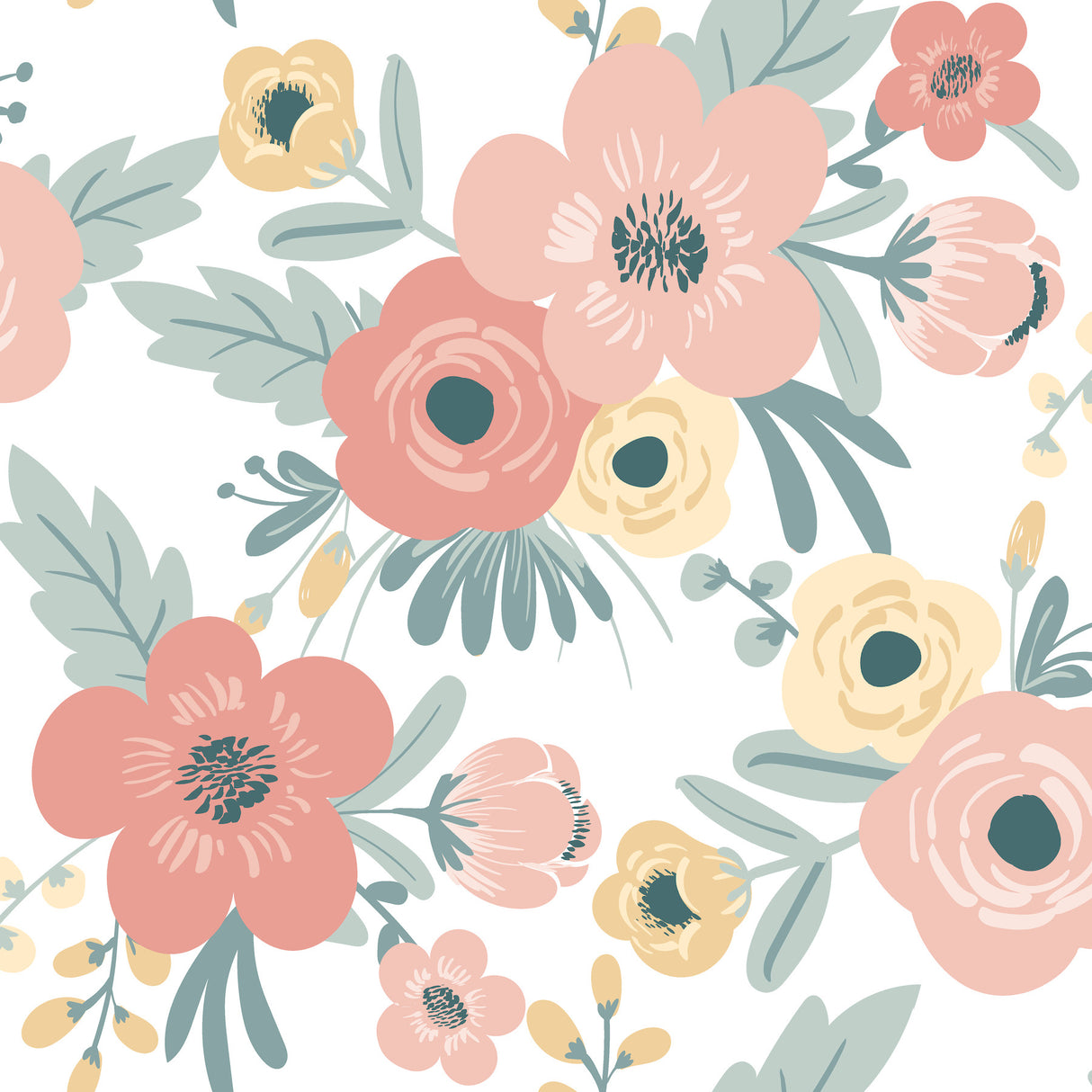 Poppy Floral Pink Peel and Stick Wallpaper by RoomMates - RMK11624RL