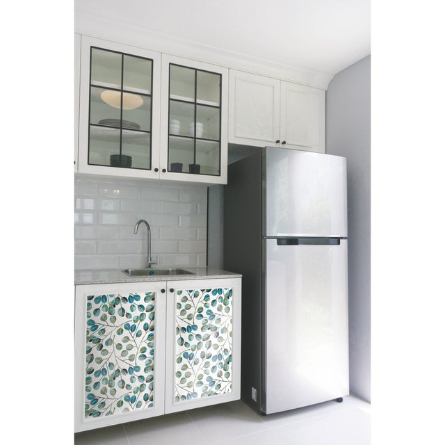 Cat Coquillette Eucalyptus Teal Peel & Stick Wallpaper with Botanical Leaves Motif - York RMK11628WP