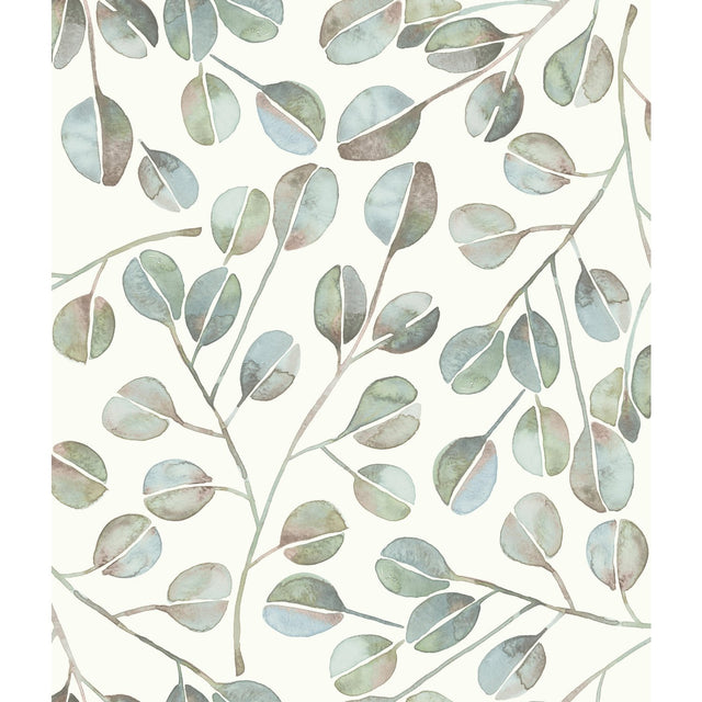 Cat Coquillette Eucalyptus Green Peel & Stick Wallpaper with Botanical Leaves  Modern Vinyl - York RMK11629WP