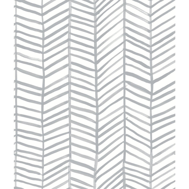 Cat Coquillette Herringbone Grey Peel & Stick Wallpaper