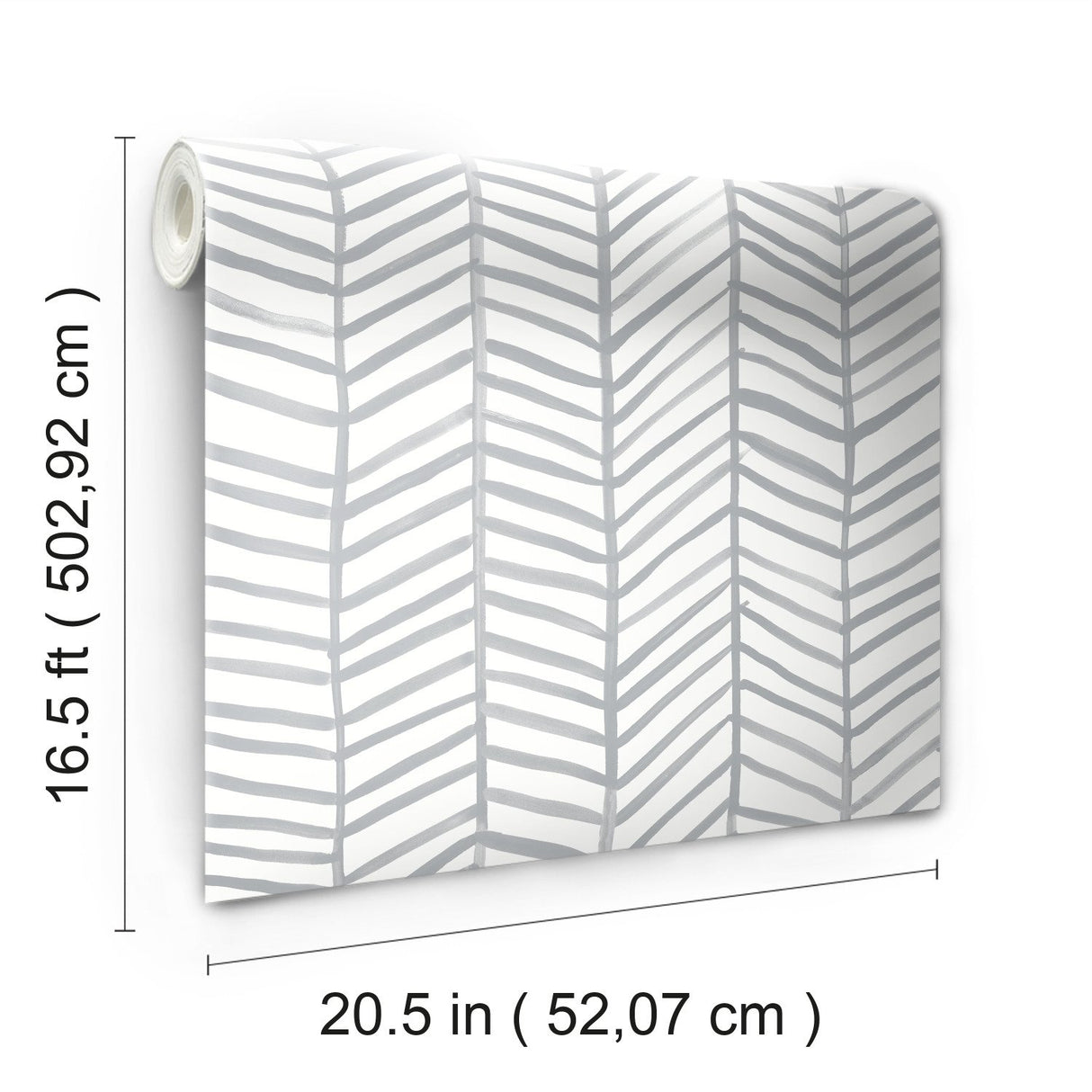 Cat Coquillette Herringbone Grey Peel & Stick Wallpaper