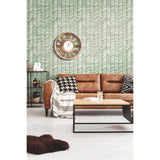 Cat Coquillette Herringbone Green Peel & Stick Wallpaper with Hand-Painted Herringbone Motif - York RMK11632WP