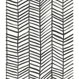 Cat Coquillette Herringbone Black Peel & Stick Wallpaper