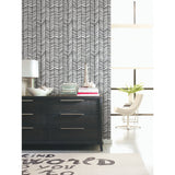 Cat Coquillette Herringbone Black Peel & Stick Wallpaper