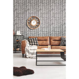 Cat Coquillette Herringbone Black Peel & Stick Wallpaper