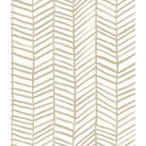 Cat Coquillette Herringbone Tan Peel & Stick Wallpaper with Global Herringbone Pattern, Traditional Style - York RMK11634WP