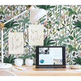 Tropical Eden Green Peel & Stick Wallpaper with Botanical Leaf Pattern - RoomMates RMK11640RL
