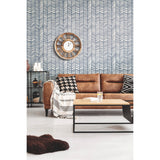 Cat Coquillette Herringbone Navy Peel & Stick Wallpaper with Hand-Painted Geometric Herringbone Pattern - York RMK11646WP