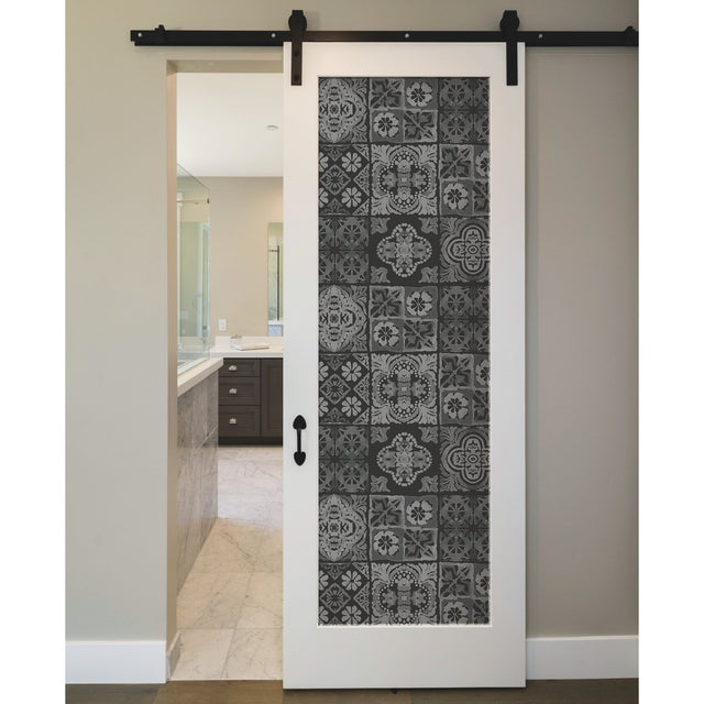 Marrakesh Tile Grey Peel & Stick Wallpaper with Global Modern Tile Pattern - York RMK11648WP