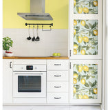 Lemon Zest Yellow Peel & Stick Wallpaper with Fruit Botanical Pattern, Kitchen & Bath Style - York RMK11656WP