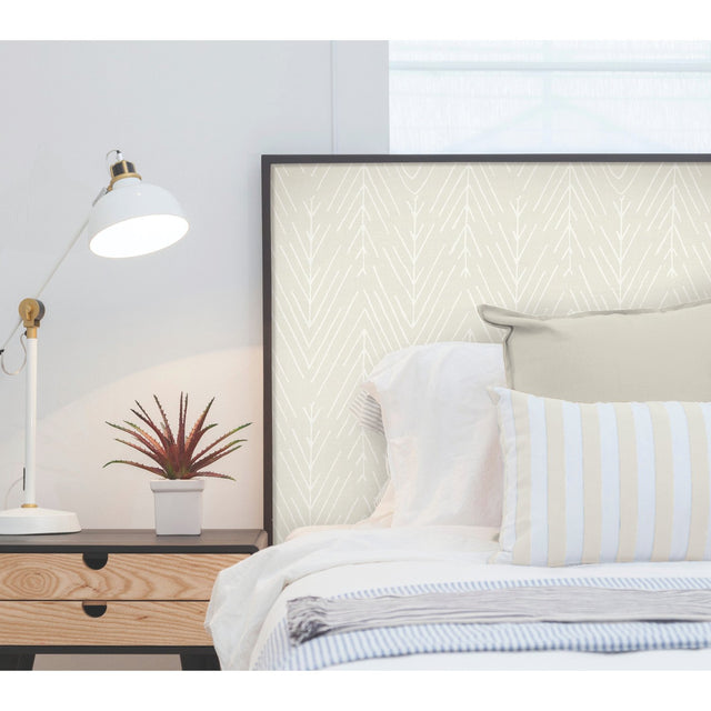 Twig Hygge Herringbone Beige Peel & Stick Wallpaper