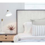 Twig Hygge Herringbone Grey Modern Geometric Peel and Stick Wallpaper, Botanical Design, Fully Removable Vinyl Wallpaper by RoomMates - RMK11672WPZ