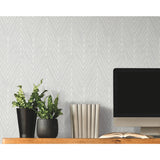 Twig Hygge Herringbone Grey Peel & Stick Wallpaper with Modern Botanical Novelty Pattern - York RMK11672WP