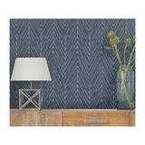 Twig Hygge Herringbone Navy Peel & Stick Wallpaper with Modern Botanical Novelty Pattern - York RMK11673WP