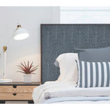 Twig Hygge Herringbone Navy Peel & Stick Wallpaper with Modern Botanical Novelty Pattern - York RMK11673WP