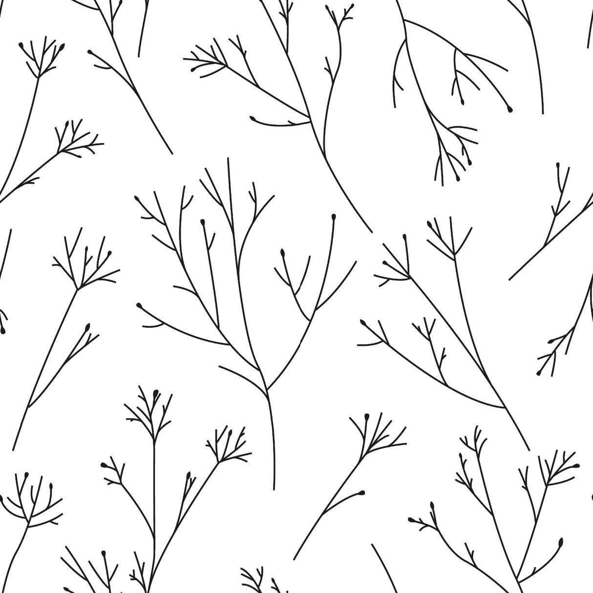 Twigs Black Peel and Stick Wallpaper by RoomMates - RMK11675WPZ
