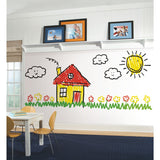 Dry Erase White Peel & Stick Wallpaper with Modern Novelty Pattern - York RMK11676WP
